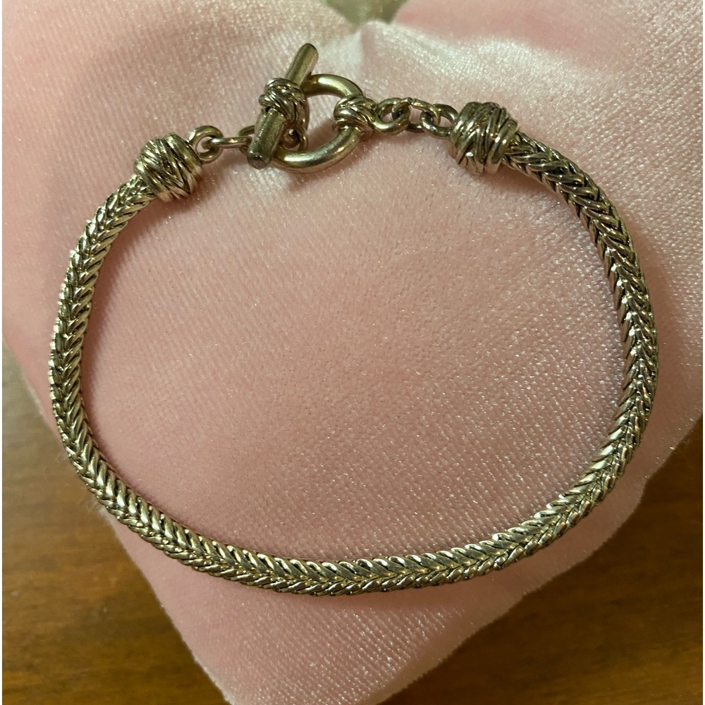 Solid Sterling Silver 7 1/2 inch toggle bracelet